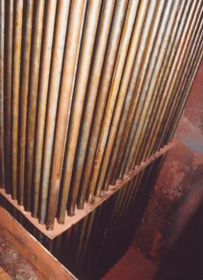 Finned tubes on a heat exchanger retube