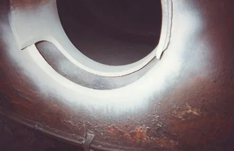 Furnace tube end repair with the old section cut out