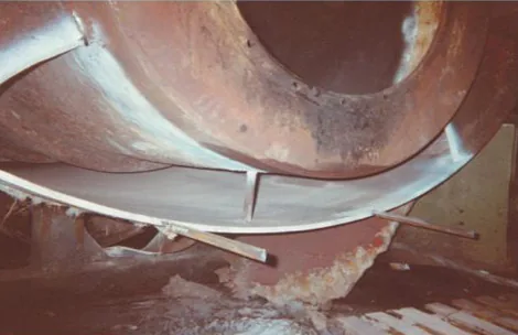 Section of front tubeplate removed after cracking found at the 5 year NDT inspection
